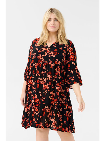 Kaffe Kleid in Schwarz/ Rot