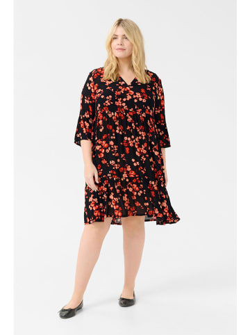 Kaffe Kleid in Schwarz/ Rot