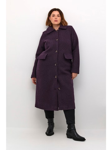 KAFFE curve Tussenmantel auberginekleurig