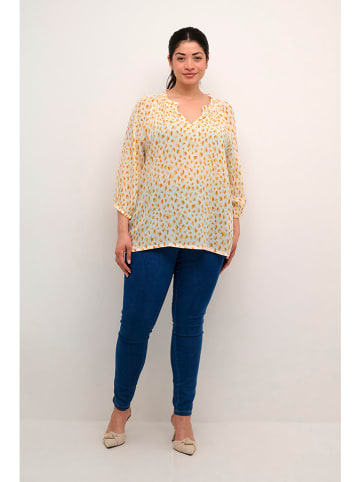 Kaffe Bluse in Weiß/ Gelb