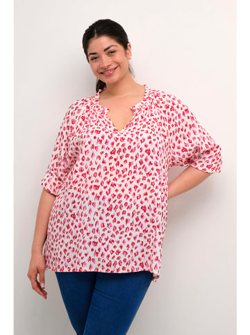 Kaffe Bluse in Weiß/ Pink