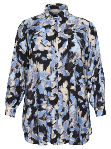 Kaffe Blouse zwart/lichtblauw
