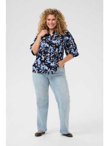 Kaffe Bluse in Schwarz/ Hellblau