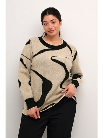 Pullover in Sand/ Schwarz