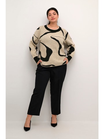 Sweter w kolorze beżowo-czarnym