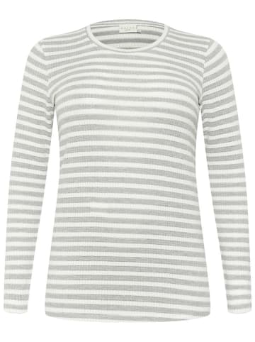 Kaffe Longsleeve lichtgrijs/wit
