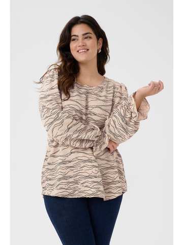 Kaffe Bluse in Beige/ Schwarz