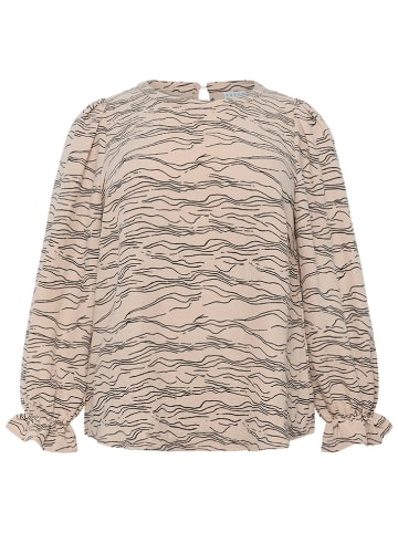 Kaffe Bluse in Beige/ Schwarz