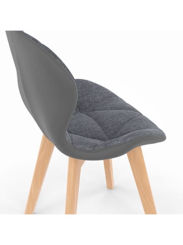 IDOMYA Factory 4-delige set: eetkamerstoelen "Gladys" grijs/lichtbruin - (B)50 x(H)79 x(D)46 cm
