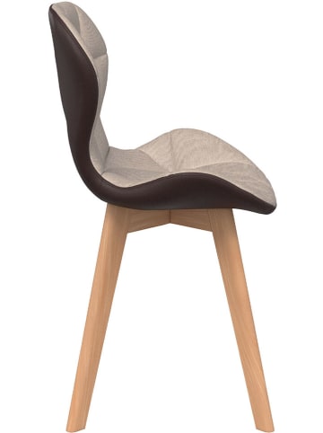 IDOMYA Factory 4-delige set: stoelen "Gladys" beige/bruin - (B)50 x (H)79 x (D)46 cm