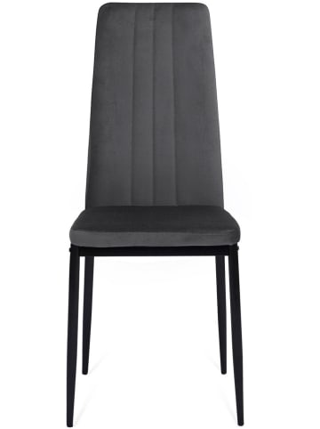 IDOMYA Factory 4er-Set: Stühle "Jade" in Anthrazit/ Schwarz - (B)41,5 x (H)96 x (T)39 cm