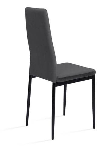 IDOMYA Factory 4-delige set: stoelen "Jade" antraciet/zwart - (B)41,5 x (H)96 x (D)39 cm