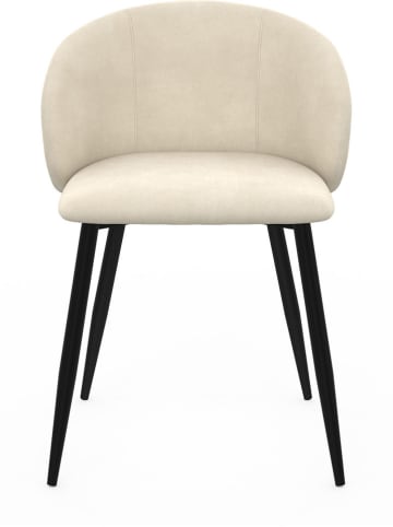 IDOMYA Factory 4-delige set: eetkamerstoelen "Léona" crème/zwart - (B)53 x (H)71 x (D)51 cm