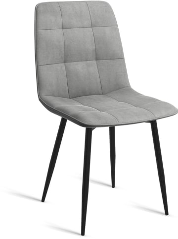 IDOMYA Factory 4er-Set: Esszimmerstühle "Linda" in Grau/ Schwarz - (B)55 x (H)88 x (T)46 cm