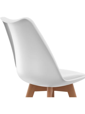 IDOMYA Factory 4er-Set: Stühle "Nordia" in Weiß/ Hellbraun - (B)51 x (H)79,5 x (T)46 cm
