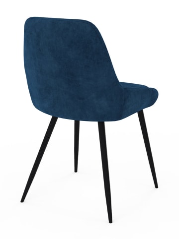 IDOMYA Factory 4-delige set: stoelen "Olivia" donkerblauw/zwart - (B)54 x (H)79 x (D)47,5 cm