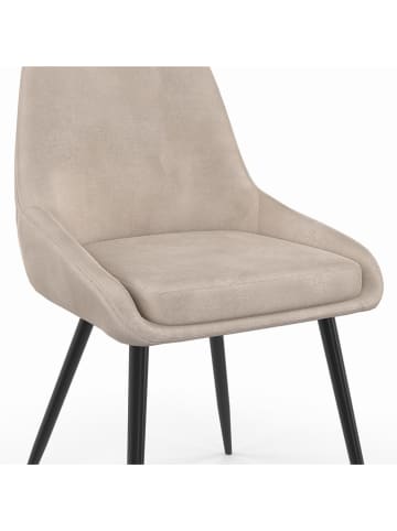 IDOMYA Factory 4er-Set: Stühle "Olivia" in Beige/ Schwarz - (B)54 x (H)79 x (T)47,5 cm