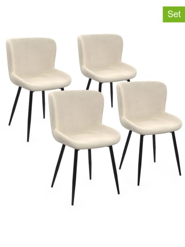 IDOMYA Factory 4er-Set: Esszimmerstühle "Taylor" in Creme/ Schwarz - (B)52 x (H)79 x (T)50 cm