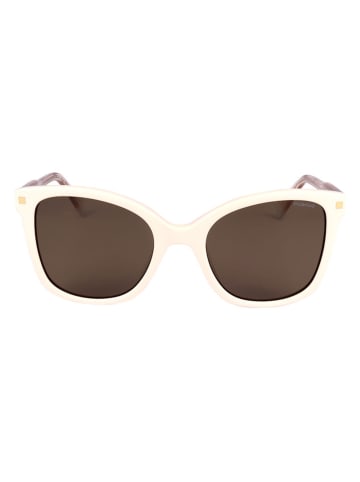 Polaroid Damskie okulary przeciwsłoneczne w kolorze beżowo-brązowym