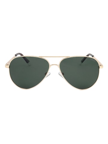 Polaroid Okulary przeciwsłoneczne unisex w kolorze złoto-zielonym