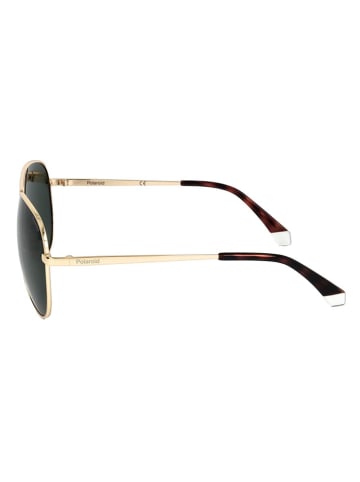 Polaroid Okulary przeciwsłoneczne unisex w kolorze złoto-zielonym