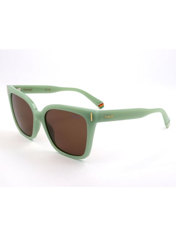 Polaroid Damen-Sonnenbrille in Grün/ Hellbraun