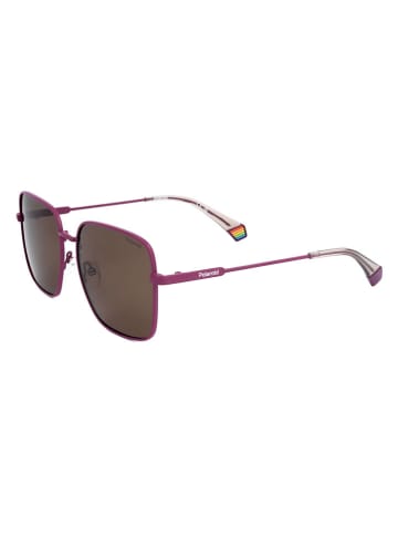 Polaroid Damskie okulary przeciwsłoneczne w kolorze fioletowo-brązowym