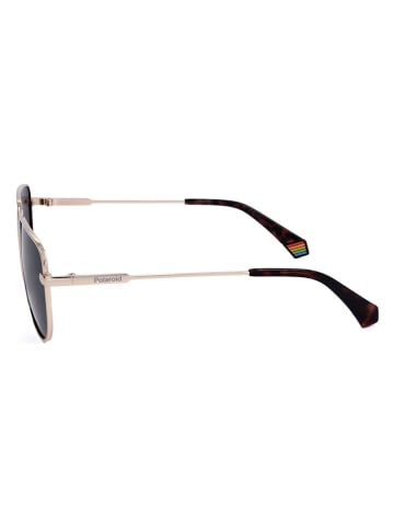 Polaroid Unisex-Sonnenbrille in Gold/ Dunkelblau
