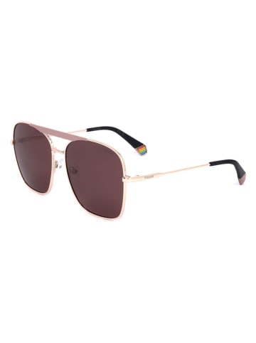 Polaroid Damen-Sonnenbrille in Gold/ Braun