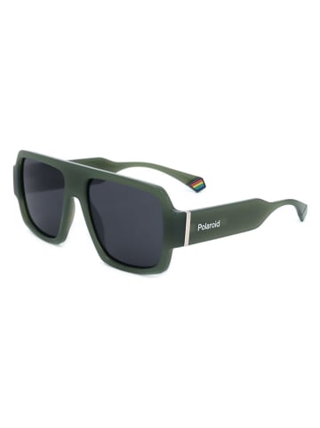 Polaroid Unisex-Sonnenbrille in Khaki/ Dunkelblau