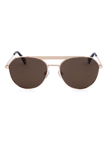 Polaroid Okulary przeciwsłoneczne unisex w kolorze złoto-brązowym