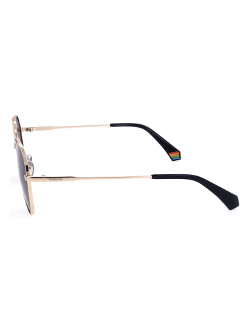 Polaroid Okulary przeciwsłoneczne unisex w kolorze złoto-brązowym