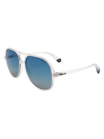 Polaroid Unisex-Sonnenbrille in Weiß/ Blau