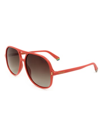 Polaroid Okulary przeciwsłoneczne unisex w kolorze czerwonym