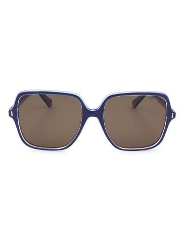 Polaroid Damen-Sonnenbrille in Dunkelblau/ Braun