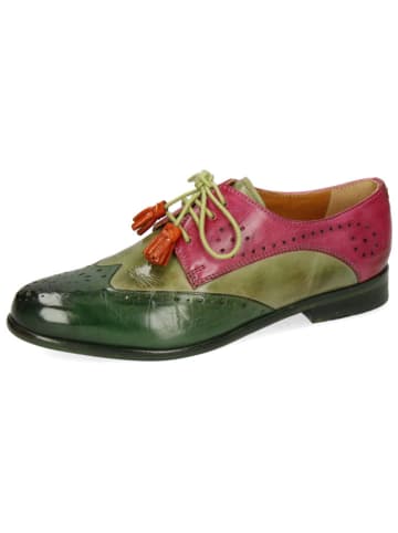 MELVIN & HAMILTON Leder-Schnürschuhe "Selina 41" in Grün/ Pink