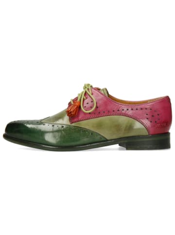 MELVIN & HAMILTON Leder-Schnürschuhe "Selina 41" in Grün/ Pink