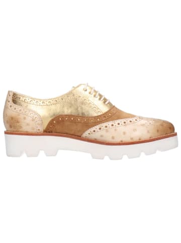 MELVIN & HAMILTON Leren veterschoenen "Molly 2" lichtbruin/goudkleurig/beige