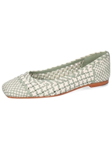 MELVIN & HAMILTON Leren ballerina's "Elyssa 1" wit/saliegroen