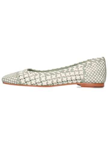 MELVIN & HAMILTON Leren ballerina's "Elyssa 1" wit/saliegroen