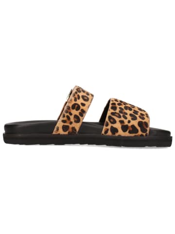 MELVIN & HAMILTON Leren slippers "Siri 5" lichtbruin/zwart