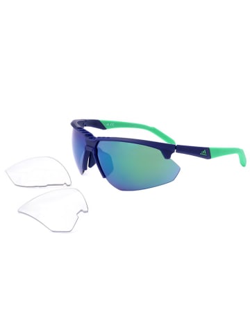 adidas Męskie okulary przeciwsłoneczne w kolorze niebiesko-zielonym