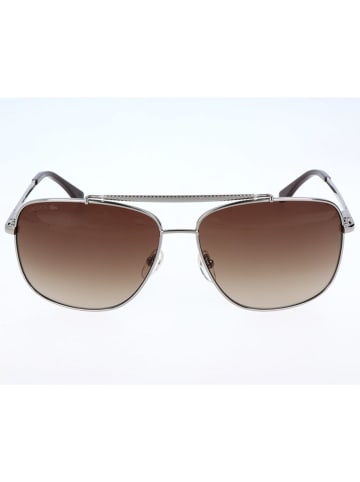 Lacoste Okulary przeciwsłoneczne unisex w kolorze srebrno-brązowym