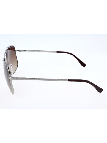 Lacoste Okulary przeciwsłoneczne unisex w kolorze srebrno-brązowym
