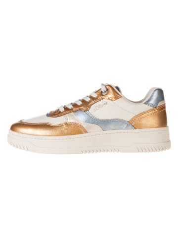 s.Oliver Sneakers in Weiß/ Hellblau/ Hellbraun