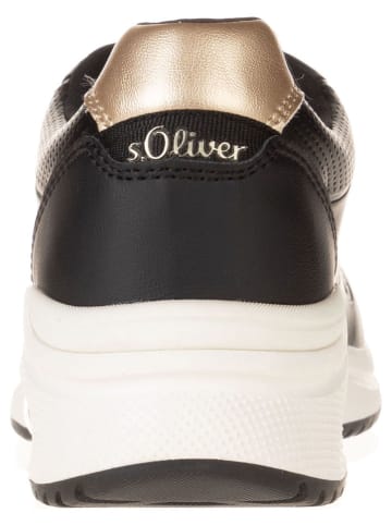 s.Oliver Sneakersy w kolorze czarno-złotym