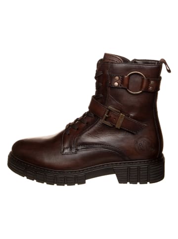 s.Oliver Leder-Boots in Dunkelbraun