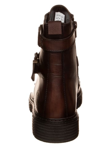 s.Oliver Leder-Boots in Dunkelbraun