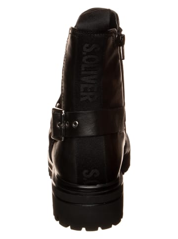 s.Oliver Leder-Boots in Schwarz