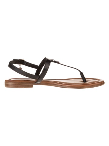 s.Oliver Leder-Zehensandalen in Schwarz